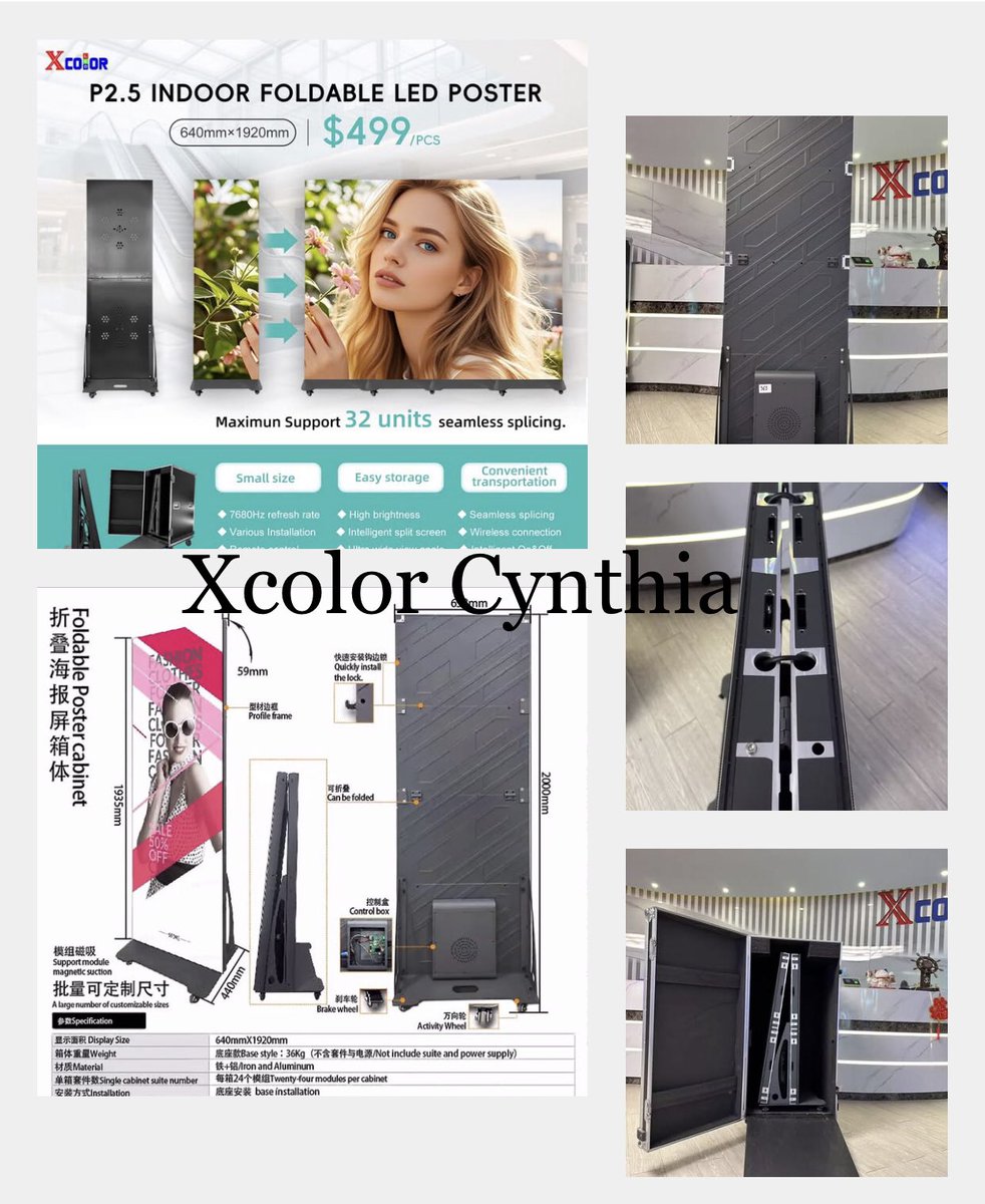CynthiaXcolor's tweet image. $499/pcs
🔥Indoor P2.5 POSTER screen 🔥
🌟640*1920mm cabinet size.
🌟nova system/high refresh rate
🌟Pre-maintenace, with wheels easy for moving
🌟high quality give you irreplaceable experience 
🌟the most favorable price
👉WhatsApp : wa.me/8613410578701

#ledwallsetup #event