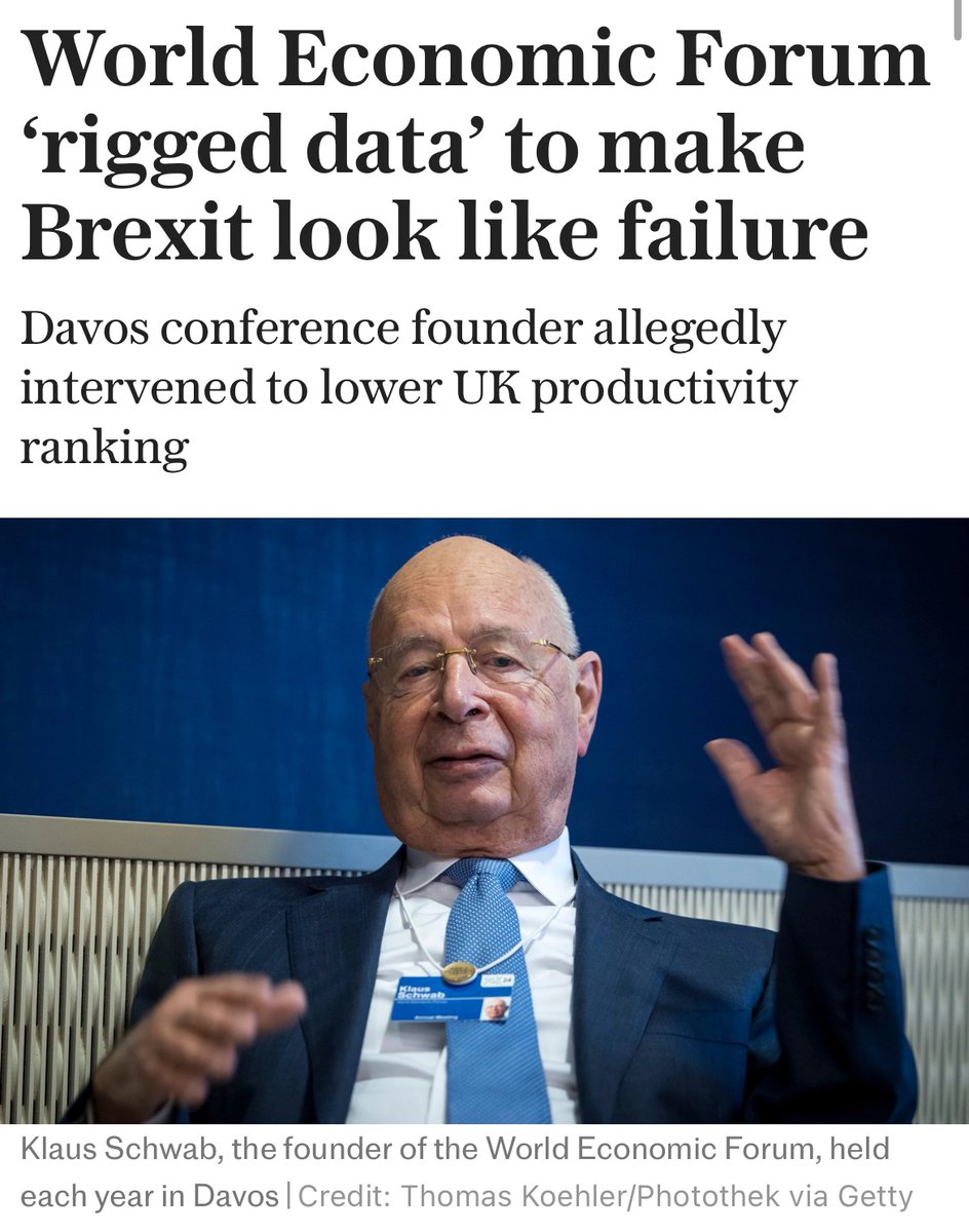 darrengrimes_'s tweet image. 🚨 NEW: The World Economic Forum rigged data to smear Brexit.
Klaus Schwab personally intervened to lower Britain’s global ranking—admitting the truth would “be exploited by the Brexit camp.”
This isn’t neutrality.
It’s globalist sabotage of democracy.