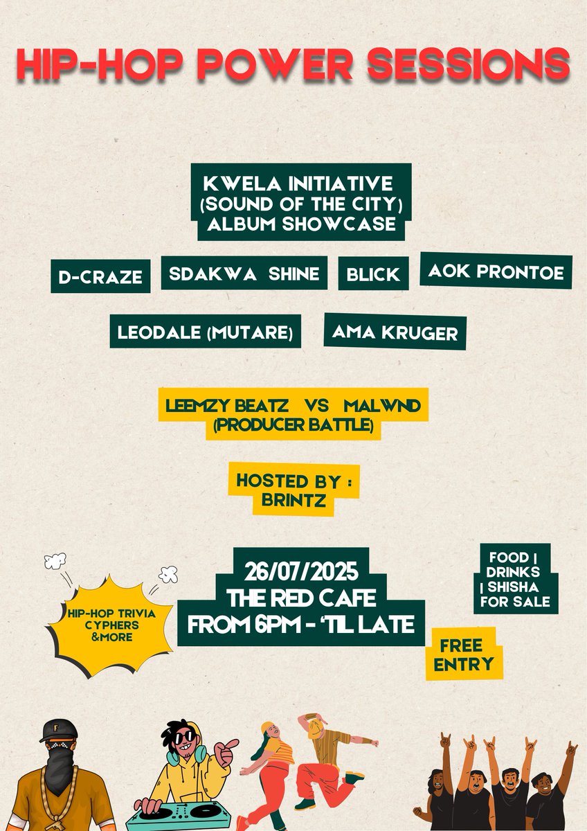 hiphoppowerfest's tweet image. We are doing something a little bit different this time around, @kwelainitiative is going to join us on the 26th and we will get some exclusives at the Sessions.
Get those winter outfits ready because it is going to be a mazza!!