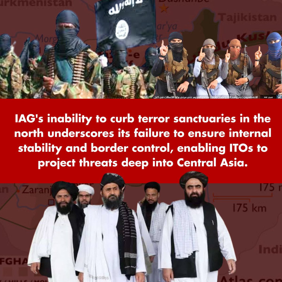 iMustansarPK's tweet photo. The unchecked rise of extremist groups in northern Afghanistan is no longer just Kabul’s problem. Tajikistan, Uzbekistan, and other Central Asian states now face the consequences of weak border controls and Taliban’s shrinking security apparatus.
#Afghanistan
#Taliban
#ITOs
#Pakistan