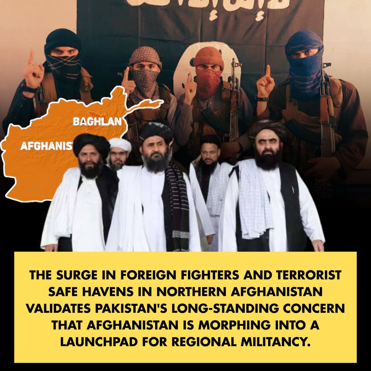iMustansarPK's tweet photo. Groups like ISKP, ETIM, and Jundallah are taking full advantage of the vacuum left by the 20% downsizing of Afghan forces. Thousands of militants are now stationed near the Afghan-Tajik border, planning, recruiting, and moving with ease.
#Afghanistan
#Taliban
#ITOs
#Pakistan https://t.co/5EdvyR6Azq