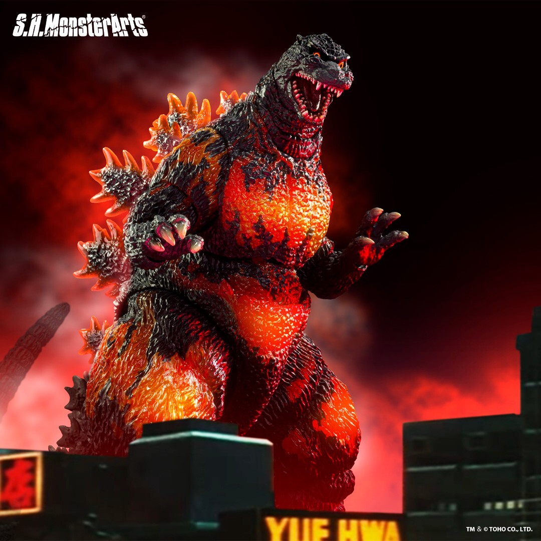 godzilla_jp's tweet image. 【お知らせ】
『ゴジラVSデストロイア』より
「S.H.MonsterArts ゴジラ (1995) 70周年特別記念Ver.」が
全国の店頭にて7月26日(土)新発売!
詳細は→ tamashiiweb.com/item/15223/
#酒井ゆうじ 氏原型・彩色・造形プロデュース!放射熱線エフェクトや専用台座が付属。
#モンアツ #ゴジラ #Godzilla