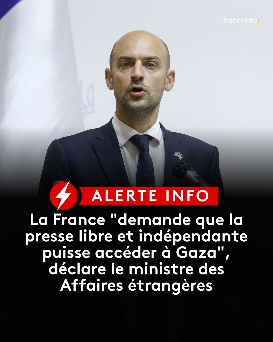 🔴⚡ALERTE INFO - La France "demande que la presse libre et indépendante puisse accéder à Gaza", déclare le ministre des Affaires étrangères
➡️ l.franceinfo.fr/MoB