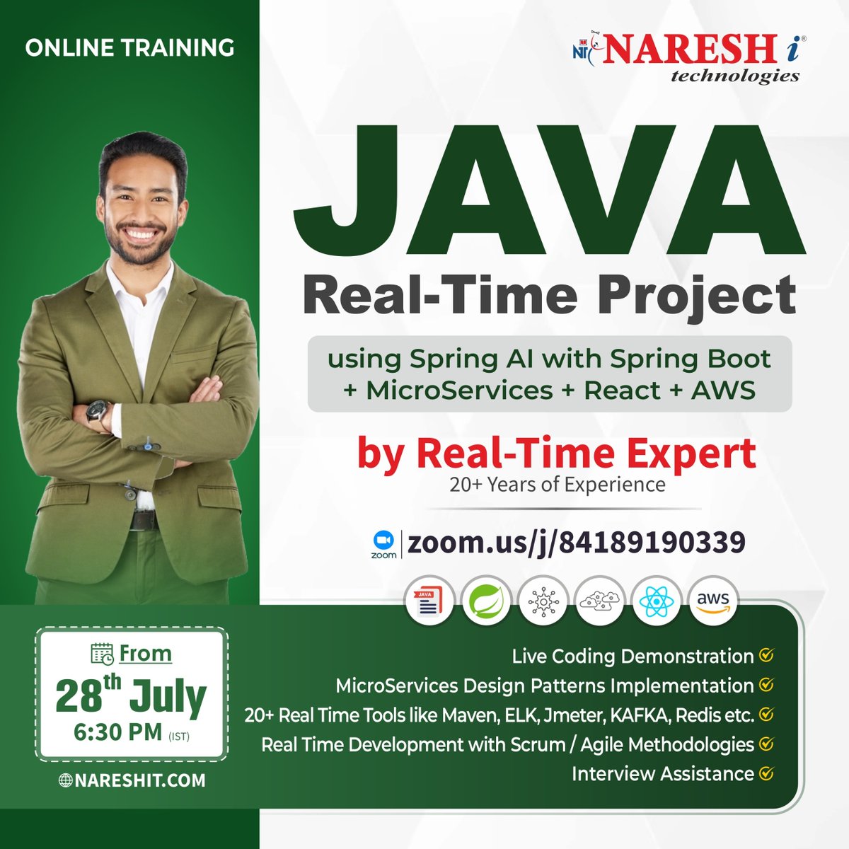 nareshitech's tweet image. 🚀 Ready to Build Java Projects Like a Pro?
Learn from a Real-Time Expert with 20+ years of industry experience!
💻 Live Online Training: Java Real-Time Project
Register Now : t.ly/JRP-28JU
📅 Starts: 28th July | 6:30 PM (IST)
#JavaTraining #JavaDeveloper #JavaProject