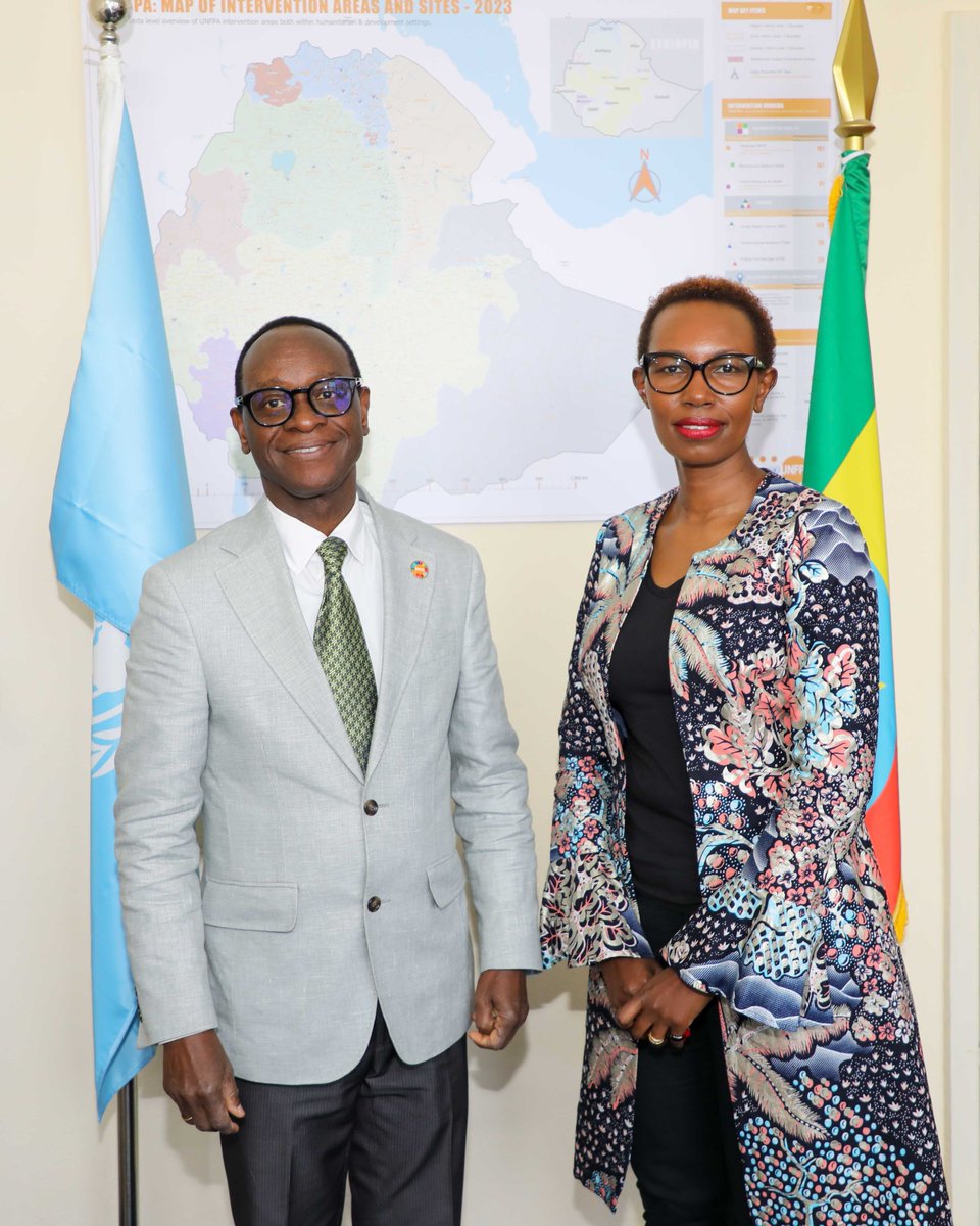 UNFPAEthiopia's tweet image. From maternal health to youth empowerment, @UNVolunteers are making real contributions with @UNFPAEthiopia.
@UNFPAEthiopia Ctr'y Rep @KkouameKoffi had an exchange with UNV’s @ndunguciiru on deepening collaboration for rights & well-being of women & young people across Ethiopia.
