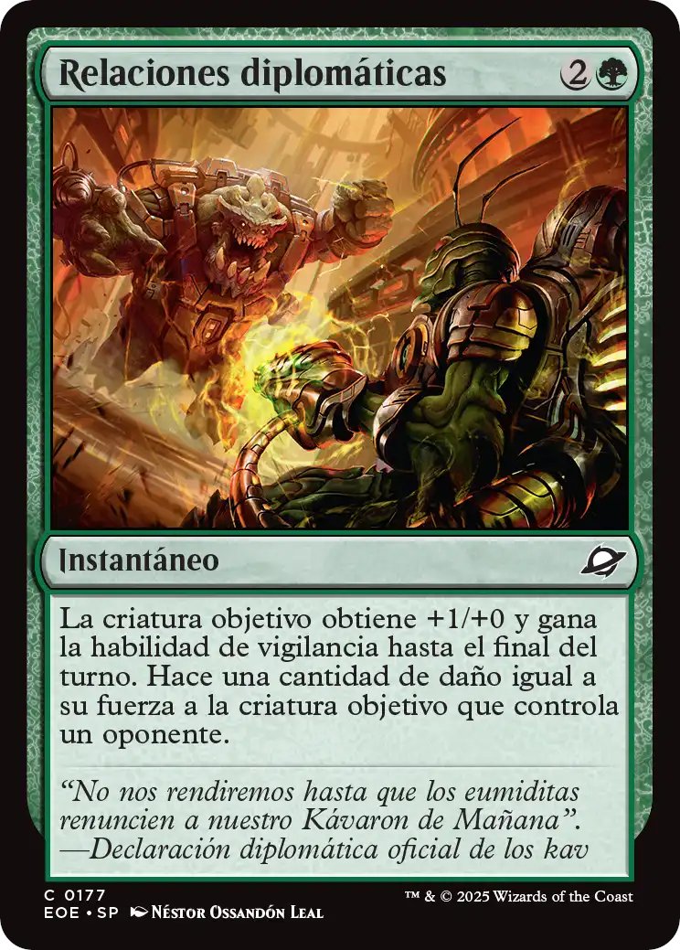 ❌[CUIDADO en las presentaciones] #MTGEternities 

⚠️Esta carta tiene una errata de impresión: "La criatura obetivo" debería ser "La criatura QUE CONTROLAS objetivo"

✅Es importante que lo sepáis para que se juegue la carta de una forma legal, NO pudiendo hacer objetivo a una