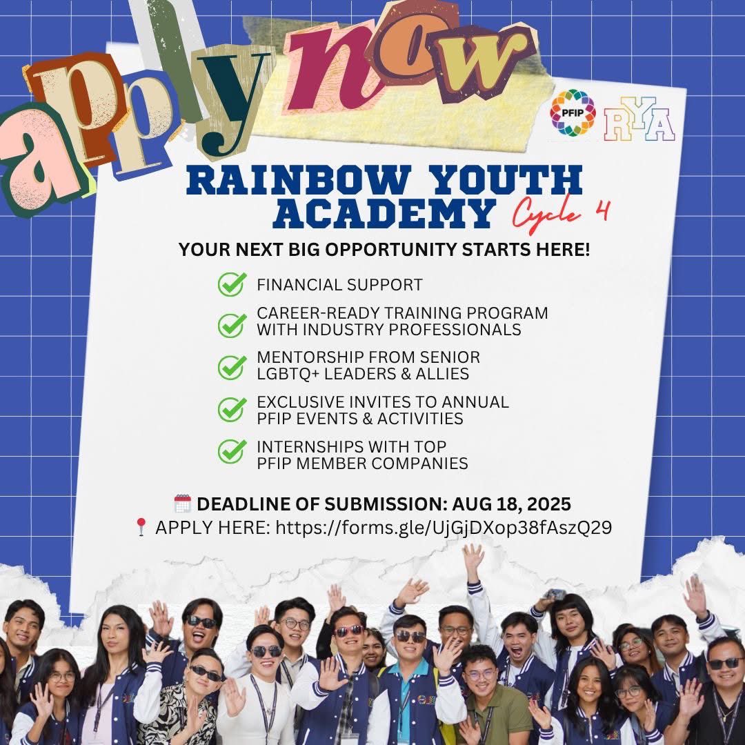 vincimendoza's tweet image. 🌈 Sharing this scholarship opportunity from @pfippride for LGBTQIA+ students in the Philippines. Feel free to share.
🔗 Apply now: forms.gle/UjGjDXop38fAsz…
🌐 Learn more about PFIP and the program at: pfip.com.ph