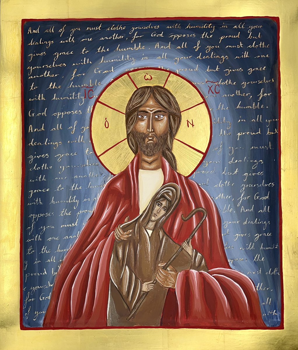 bishopSarahM's tweet image. Thankful for 10 years of episcopal ministry. Consecrated on the feast of Mary Magdalene with @BishGloucester
Icon: Christ is the Good Shepherd and it is His ministry not ours 1Peter 5:5-7 by Revd Charlotte Gibson