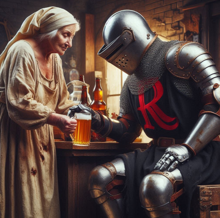 RoadknightThe's tweet image. The scullery wench has brought me my drink.
Stay true and valiant.