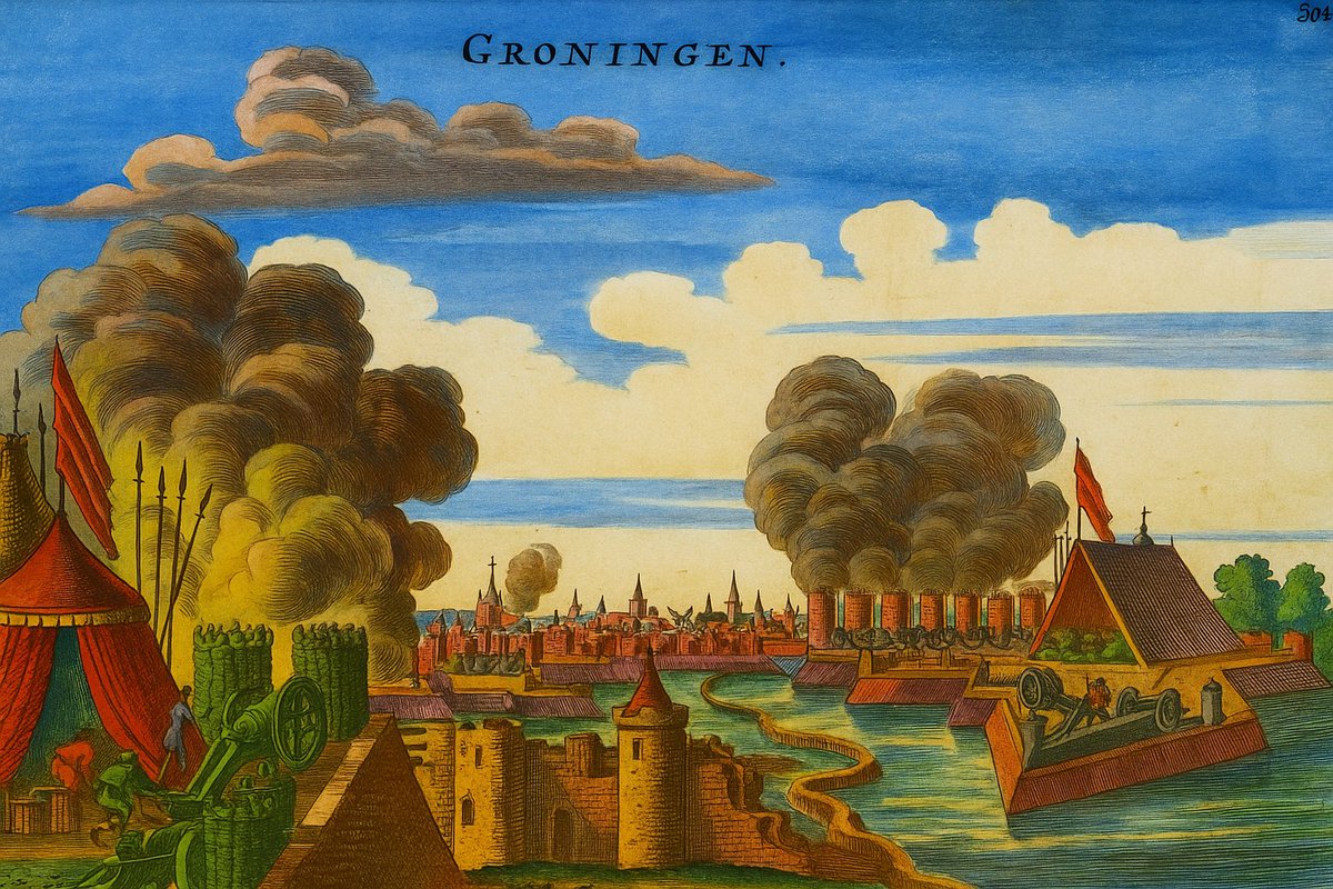 klaasm67's tweet image. On this day in 1594 Groningen is liberated! After a heavy siege, the city defended by the Spanish joins the Dutch Republic. A crucial step: the north is now united against Spain. The path to a free Netherlands is clear. Return of the Pronkjewail in golden raand!💪🇳🇱