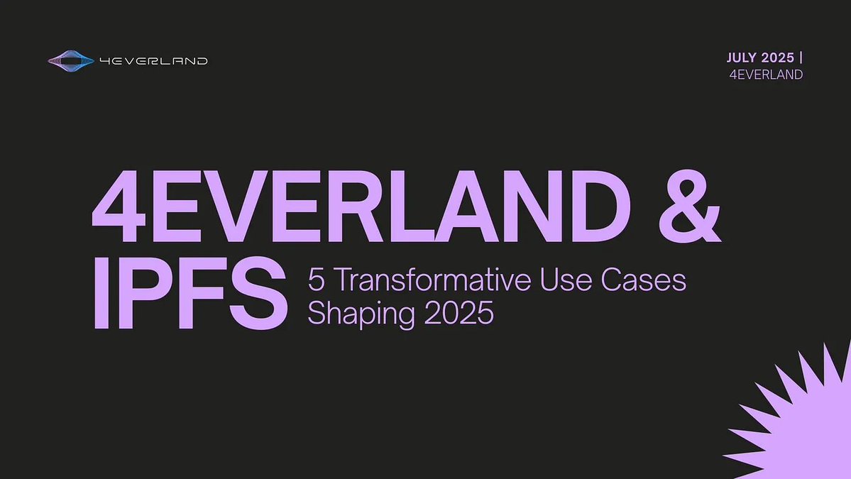 4everland_org's tweet image. 💡 @IPFS is the foundation for a decentralized future – delivering permanence, resilience, and trust in data storage. @4everland_org makes this power accessible to all. Here are 5 real-world use cases.
1️⃣ NFTs - Simplifying storage for digital ownership
2️⃣ Web3 Governance -…