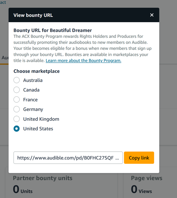 BubbleyBrain's tweet image. Why did Audible decide to call it a "bounty" link?
Couldn't they have called it a referral or something? Sure, getting people to listen to my book is a manhunt. But "bounty"?
audible.com/pd/B0FHC27SQF/…