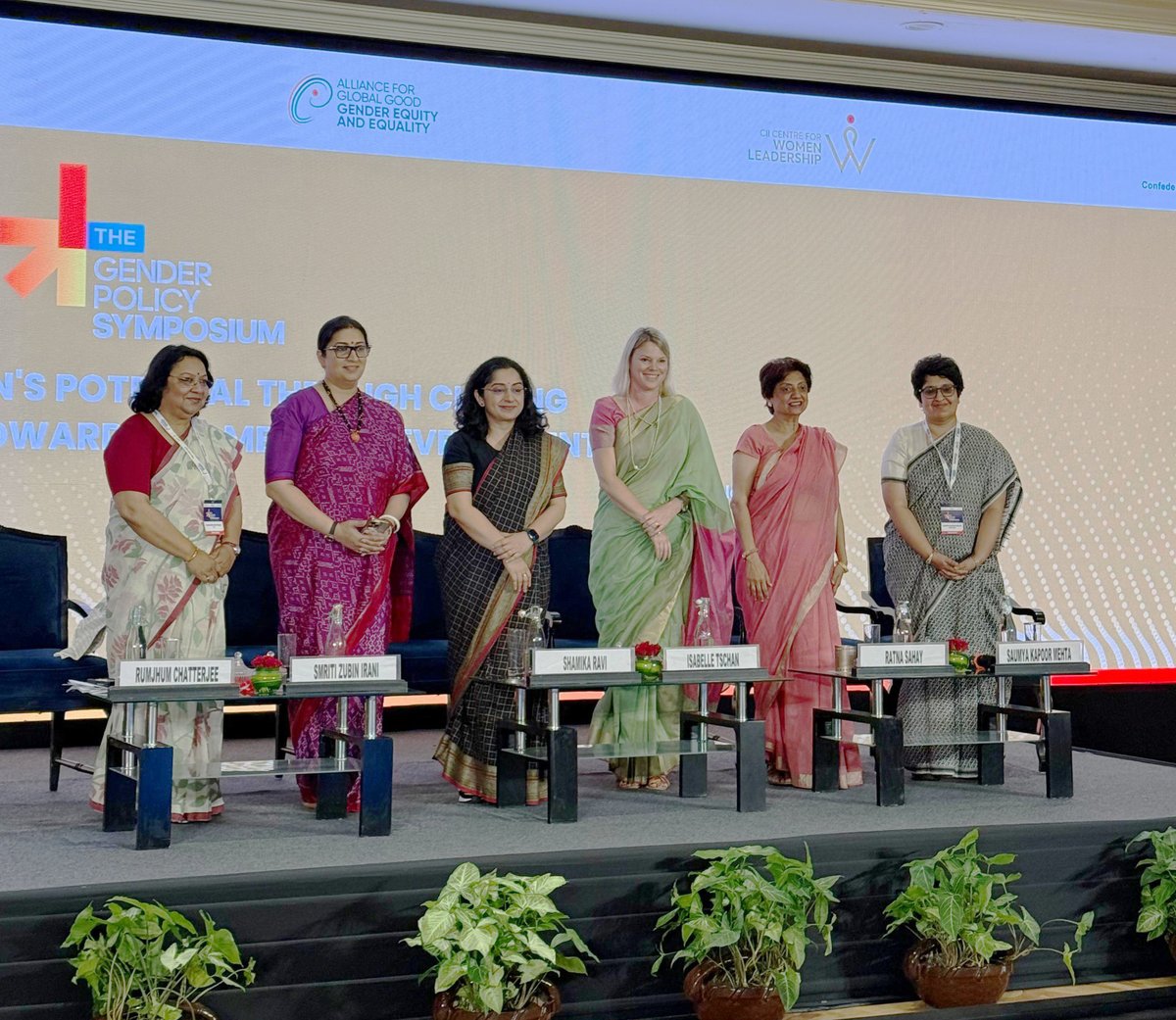 ncaer's tweet image. At the #GenderPolicySymposium, NCAER Faculty Professor @ratna_sahay joined @Smritiirani, @ShamikaRavi, Soumya Kapoor & Isabelle Tschan to discuss reforms needed for women-led development and equity-driven change.
#InvestInWomen #GenderEquity