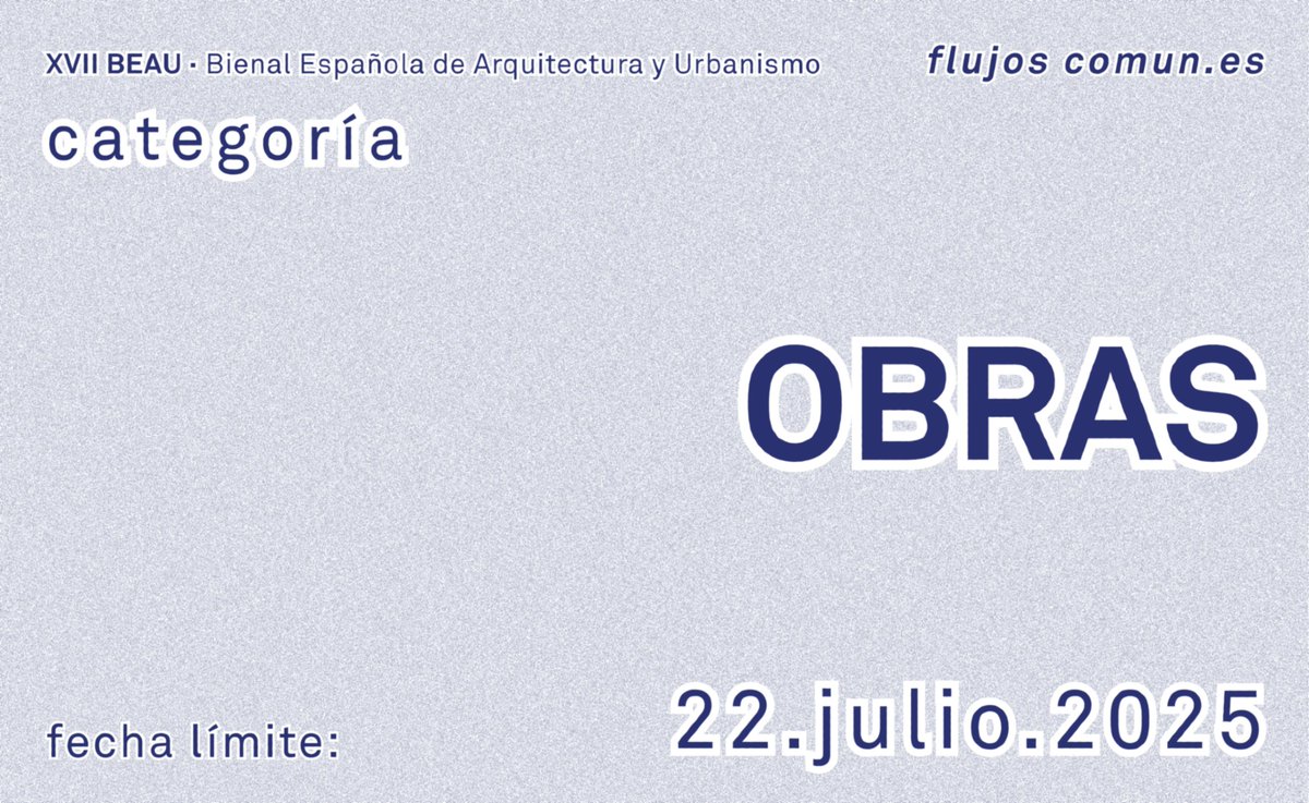 📌 ¡Inscribe tu proyecto en la categoría “Obras” de la #XVIIBEAU antes de las 14:00 horas!

➡️ Bases y convocatoria: bit.ly/convocatoria-x…