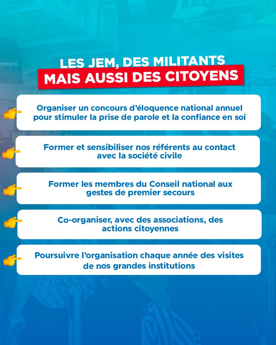 LaReleve2025's tweet image. Être militant, c’est défendre des idées.
Mais être @jeunesenmarche, c’est aussi grandir comme citoyen : parler avec confiance, agir avec les associations, et pourquoi pas être formé à sauver une vie ?
Notre mouvement forme des citoyens.
Convaincu ? Rejoins La Relève ! 🚀