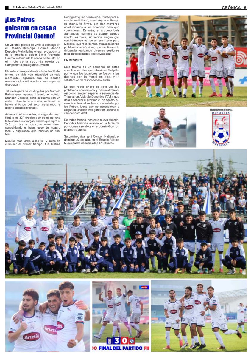 nd_locutor's tweet image. Nota @ElLabradorOf de #Melipilla tras el triunfazo de local de @cdmelipilla 🇨🇱🙌