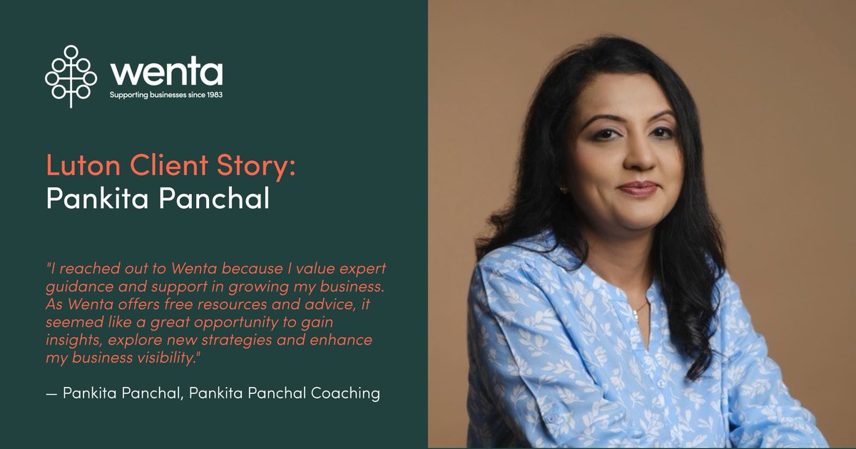 Wenta - Socially enterprising since 1983. (@thewentagroup) on Twitter photo Meet <a href="/PankitaPanchal3/">Pankita Panchal - NLP Coach</a>, an #NLP coach based in #Luton, helping people break free from anxiety, past trauma and limiting beliefs. Rear more: wenta.co.uk/articles-insig…
Are you based in Luton and looking for a business advice?
📞 01438 310020 
 📧 info@wenta.co.uk Meet <a href="/PankitaPanchal3/">Pankita Panchal - NLP Coach</a>, an #NLP coach based in #Luton, helping people break free from anxiety, past trauma and limiting beliefs. Rear more: wenta.co.uk/articles-insig…
Are you based in Luton and looking for a business advice?
📞 01438 310020 
 📧 info@wenta.co.uk