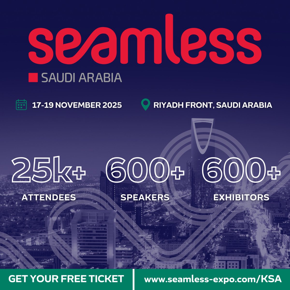 💡 Where the future of #digitalcommerce in Saudi Arabia comes together! 

#SeamlessKSA is set to welcome 25,000+ attendees, 600+ speakers, and 600+ exhibitors - all under one roof. This is the must-attend event for anyone serious about shaping the future of the digital commerce