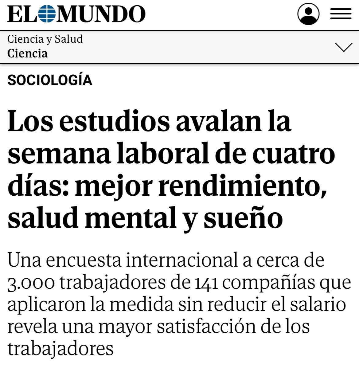 JulenBollain's tweet image. Un nuevo estudio confirma que la jornada laboral de 4 días, sin reducción de salario:
✔ Mejora la salud física y mental
✔ Aumenta el rendimiento
✔ Reduce el cansancio
✔ Mejora el sueño
✔ Sube la satisfacción laboral
Pero hay quien prefiere que sigas reventado y malpagado.