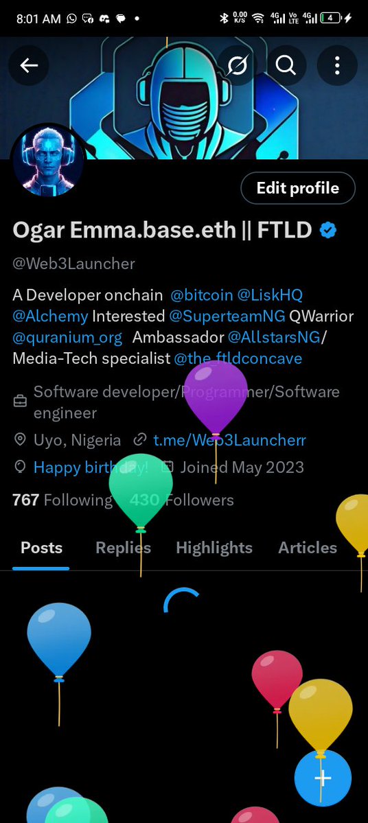 Web3Launcher's tweet image. X gave me Flowers abi balloons, How do they use to say it sef ?
Official +1