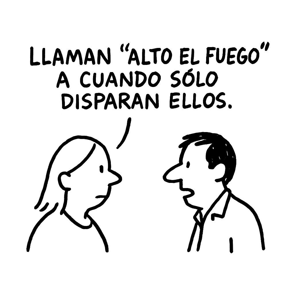 Spanish_Revo's tweet image. La tregua que solo sirve para limpiar la sangre antes del siguiente disparo.
Israel dice que hace pausas por razones “humanitarias”.
Y mientras, sigue borrando Gaza palmo a palmo. Con hambre, con miedo, con fuego.