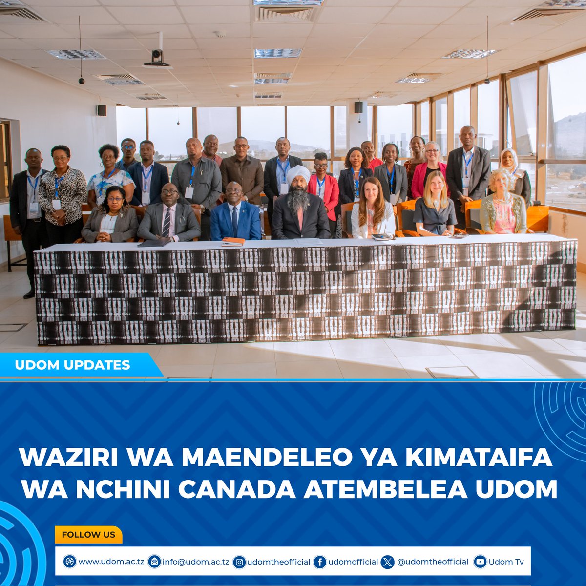 Waziri wa Mambo ya Nje na Maendeleo ya Kimataifa Mhe. Randeep Sarai amefanya ziara ya kutembelea na kukutana na Uongozi wa Chuo Kikuu cha Dodoma (UDOM) leo Jumatatu tarehe 21 Julai, 2025.  Lengo la ziara hiyo lilikuwa ni kujadili juu ya mradi matumizi ya Akili Unde (AI) katika