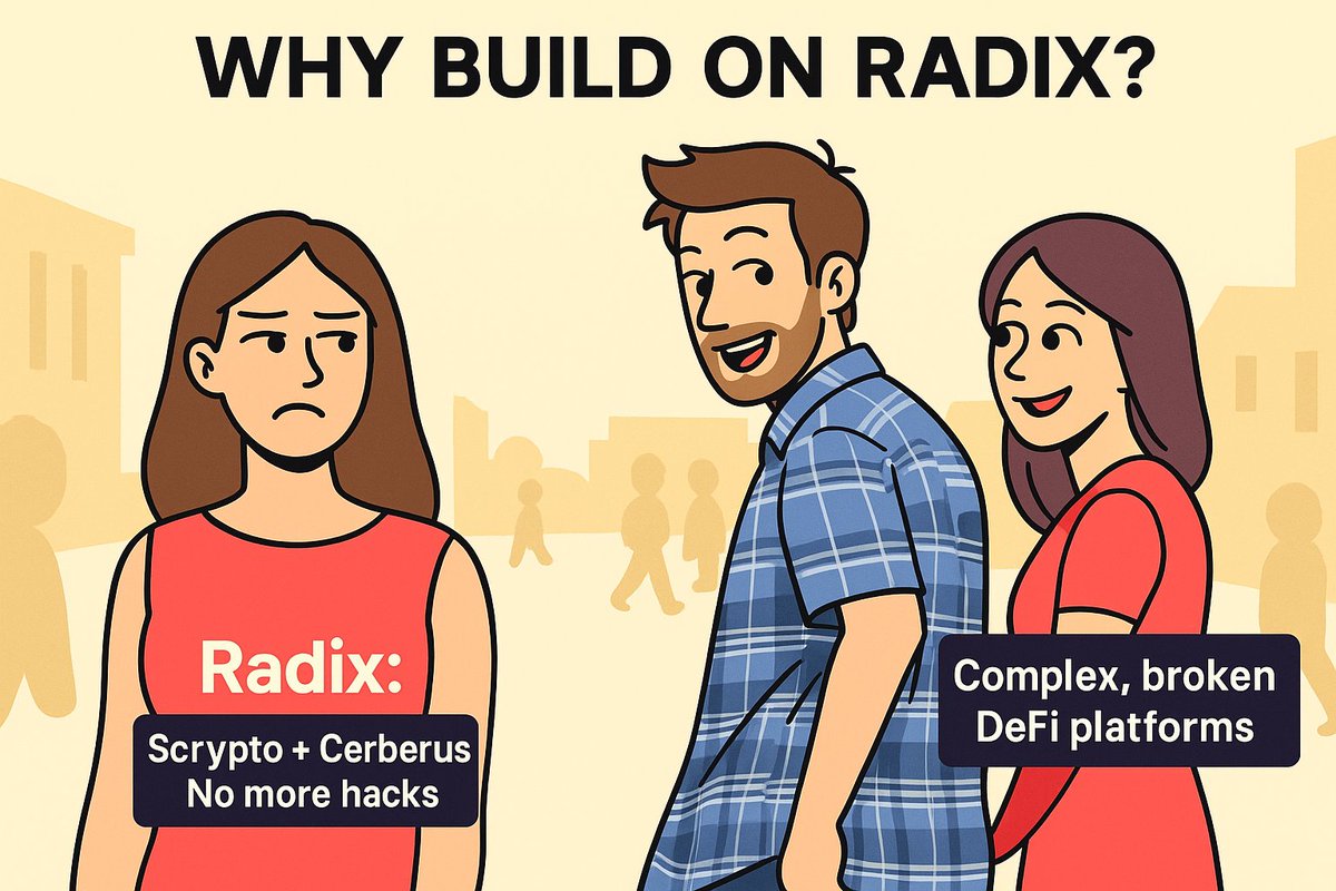 DeFiScriptor's tweet image. GM Web3 fam 😍 ☀️
Still chasing broken DeFi systems?
Maybe it's time to turn your head…👀
@radixdlt is built different:
✅ Asset-oriented programming
✅ Built-in security
✅ Real scalability
The future of DeFi is here and it’s $XRD.
#Radix #Scrypto #DeFi #Web3 #GM