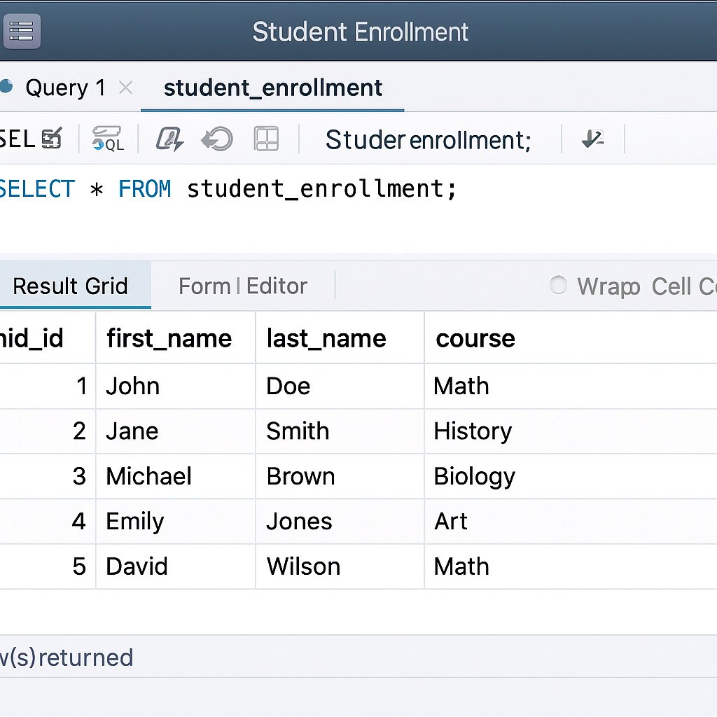 AeeshaDev's tweet image. 📅 Day 18 of #100DaysOfDataAnalysis
SQL isn’t just code, it’s how we think about data 🧠📊
🧱 Slide 1: The structure (tables, rows, columns)
🖥️ Slide 2: The real thing in MySQL
Start with structure. Query with clarity. 💡
#LearnSQL #SQLBasics #RelationalDatabase #DataDesign