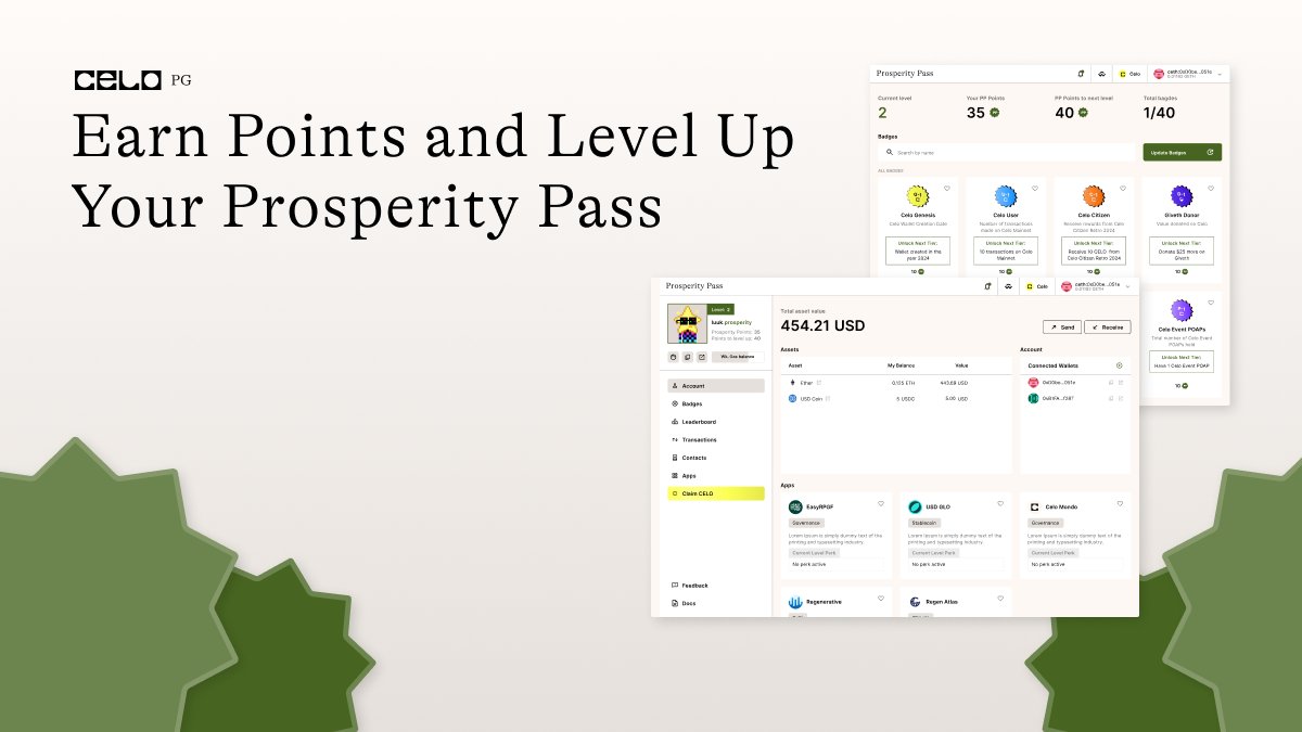 A new chapter for onchain identity and reputation in the Celo ecosystem begins today.

After a successful Alpha, Prosperity Pass Beta is live — a smart account wallet that brings all your Celo activity into one place to track, coordinate, and earn.

celopg.eco/insights/meet-…
