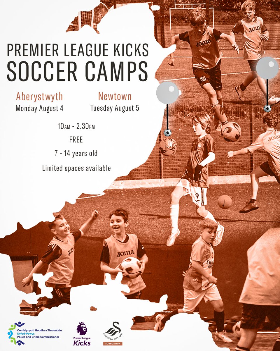 Swansea City AFC Foundation (@swansfdn) on Twitter photo Our #PLKicks summer roadshow is back in partnership with <a href="/DPOPCC/">Com|Dyfed-Powys</a> ๐คฉ
Join us for a day of ๐ football fun โฝ
Sign up to Aberystwyth ๐ bit.ly/4kQxJbs
Sign up to Newtown ๐ bit.ly/4m5mBIX Our #PLKicks summer roadshow is back in partnership with <a href="/DPOPCC/">Com|Dyfed-Powys</a> ๐คฉ
Join us for a day of ๐ football fun โฝ
Sign up to Aberystwyth ๐ bit.ly/4kQxJbs
Sign up to Newtown ๐ bit.ly/4m5mBIX