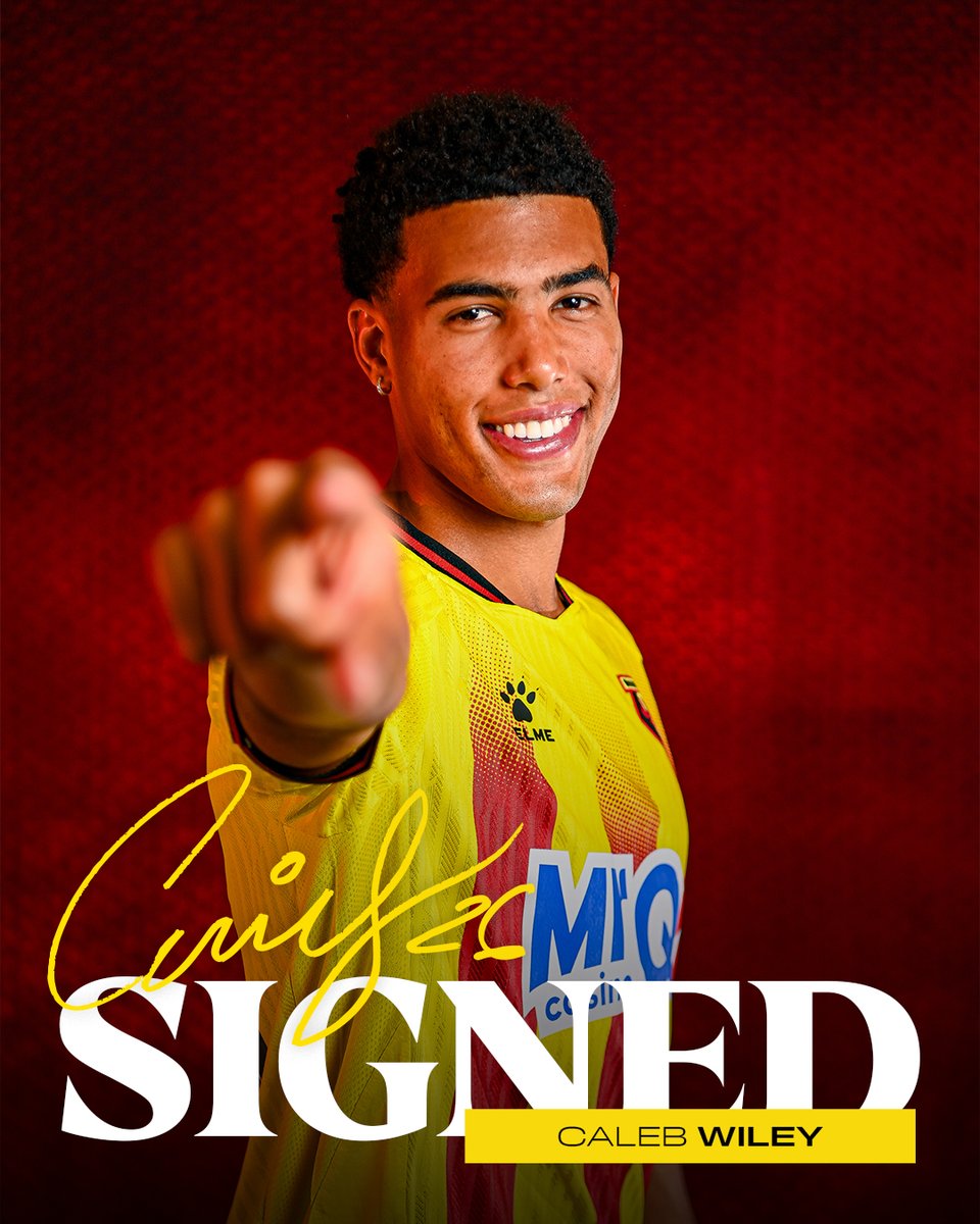 WatfordFC's tweet image. We're excited to announce that Caleb Wiley has re-joined the club from Chelsea on a season-long loan.
Welcome back to Watford, Caleb! 💛