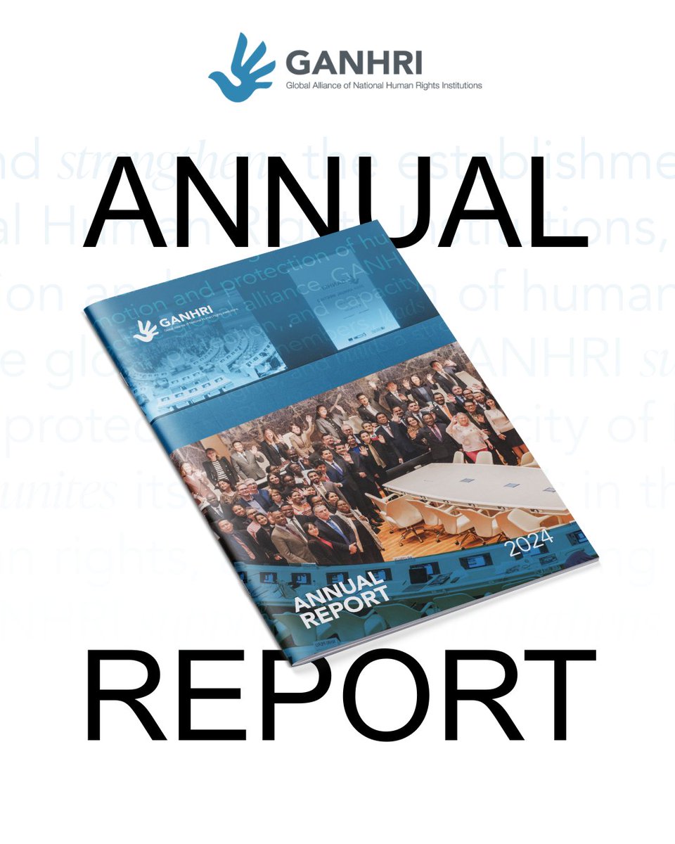 🚨 GANHRI's 2024 Annual Report is now live! 

Despite unprecedented global challenges, our 118 #NHRIs showed incredible #resilience, continuing their vital work to monitor, investigate, and protect #HumanRights worldwide.

🔗 Read the full report: bit.ly/GANHRI-AR2024

🧵1/2