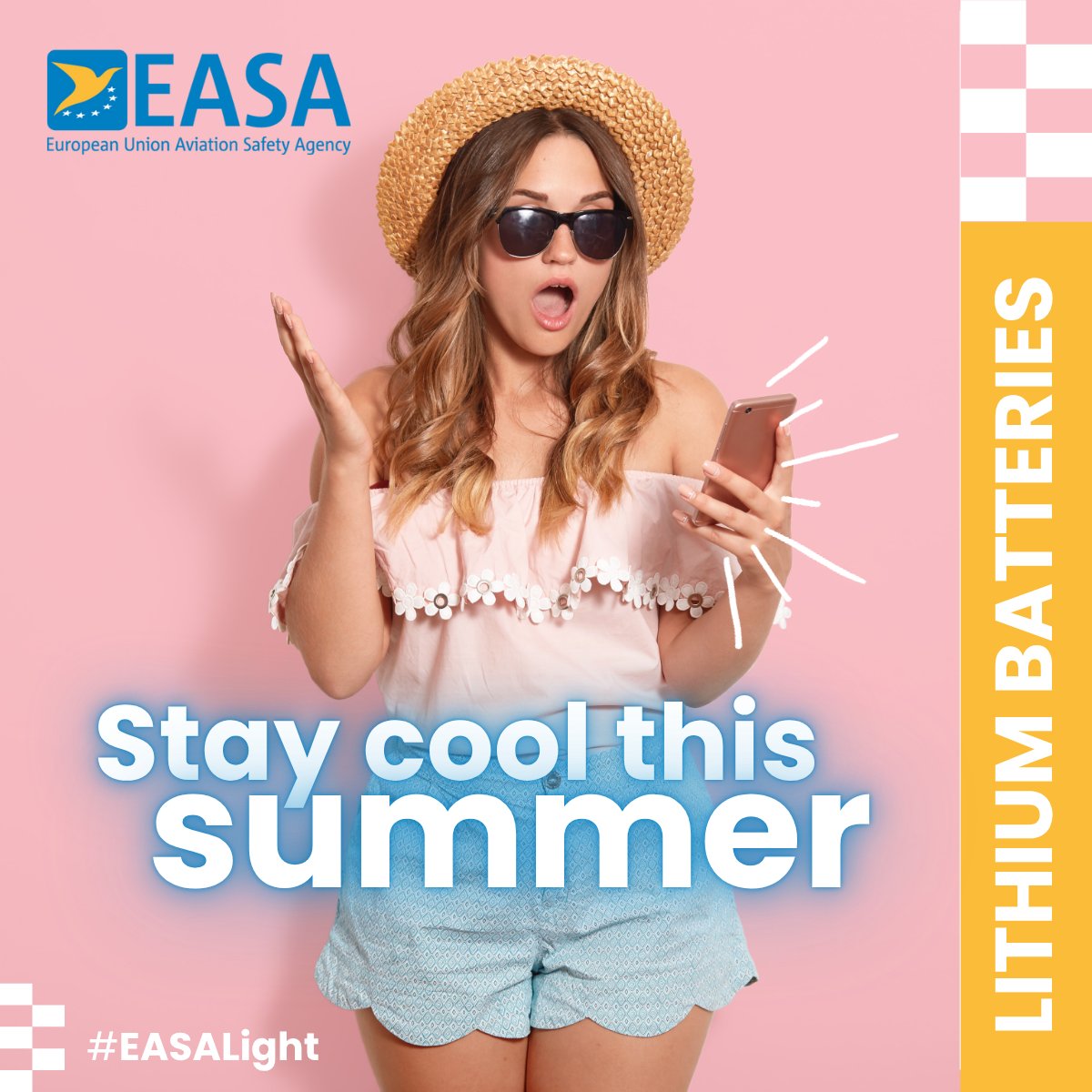 EASA's tweet image. Flying this summer and bringing electronic devices? Keep yourself #safe and follow #EASA’s advice on travelling with lithium batteries in our latest #EASALight article: easa.europa.eu/en/light/topic…
When packing this summer, take a moment. Let the only thing heating up be the weather!