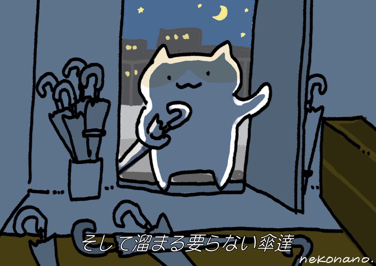 nekonano_28's tweet image. 家にビニール傘大量あるの、ねこなの。