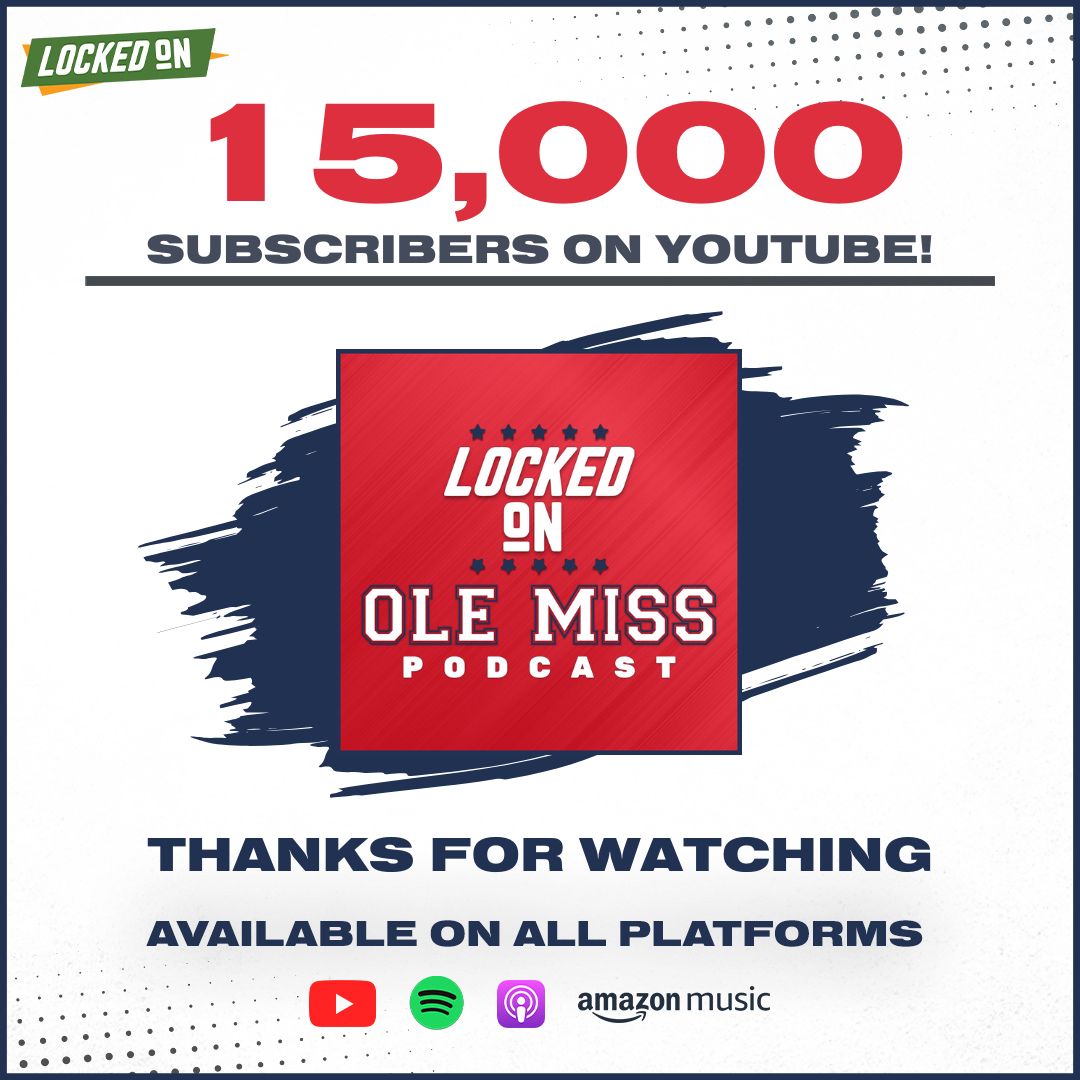 TheStevenWillis's tweet image. 🎉 15,000 Subscribers in Under 4 Years—Thank You, Rebels! 🎉

I can hardly believe it, but Locked on Ole Miss has officially hit 15,000 subscribers! In just under four years, we’ve become the most-viewed Ole Miss podcast by far, and it’s all because of YOU, the passionate Rebels…