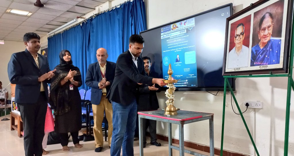 2 Days #HandsOnTraining Workshop on "Cyber Security Tools &amp; Techniques" organised by the Dept of #CyberSecurity &amp; #CyberForensics and Dept of #MCA in association with IEEE #SrinivasUniversity (STB11770) was inaugurated today morning at #SUIETMukka, #Mangaluru.
<a href="/RKHEGDE2/">R K HEGDE</a> (1/n)