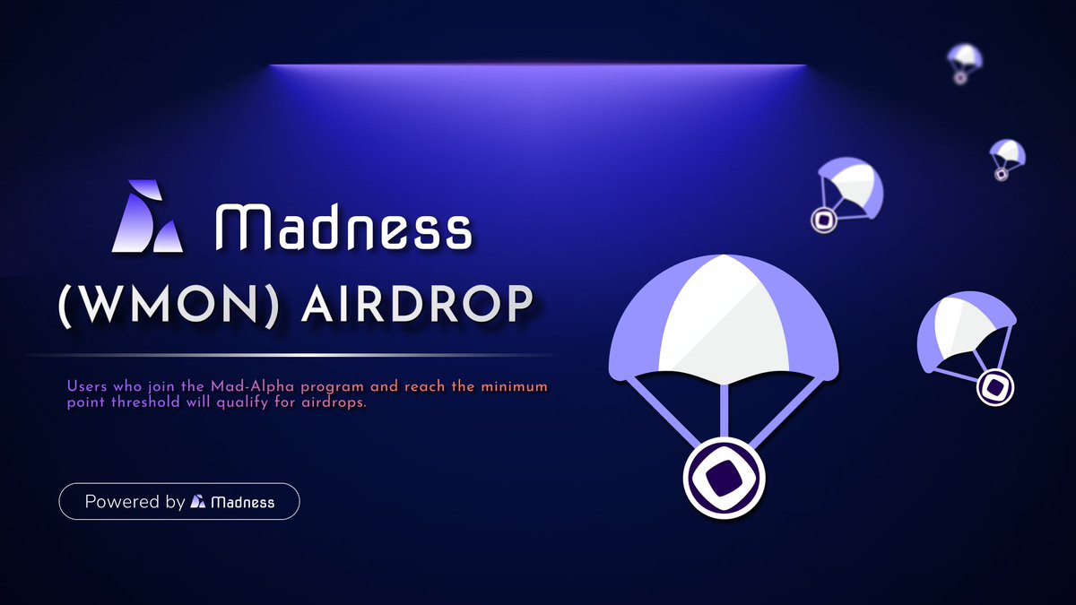 MadnessExchange's tweet image. 🎉 It’s Time – $WMON Airdrop Claim is Now Live!

✅ Eligible participants of the Mad-Alpha program can now claim their $WMON rewards based on their accumulated points.

🔹 Reward Rate: 1 point = 10 $WMON
🔹 Availability: Only 100 slots – First Come, First Serve (FCFS)

📍 Claim…