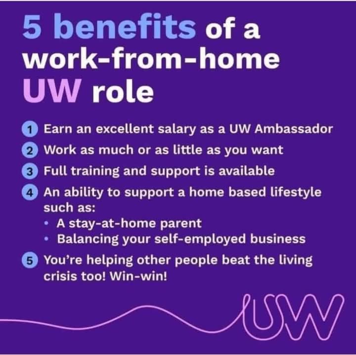 saintdusty's tweet image. 📢 Work from home roles available
Looking to speak to people who would like to work flexibly from home, either full or part-time. Pop me a message for more info 👍
With UW, get paid to help people SAVE MONEY on services they already use 💜
uw.co.uk/earn