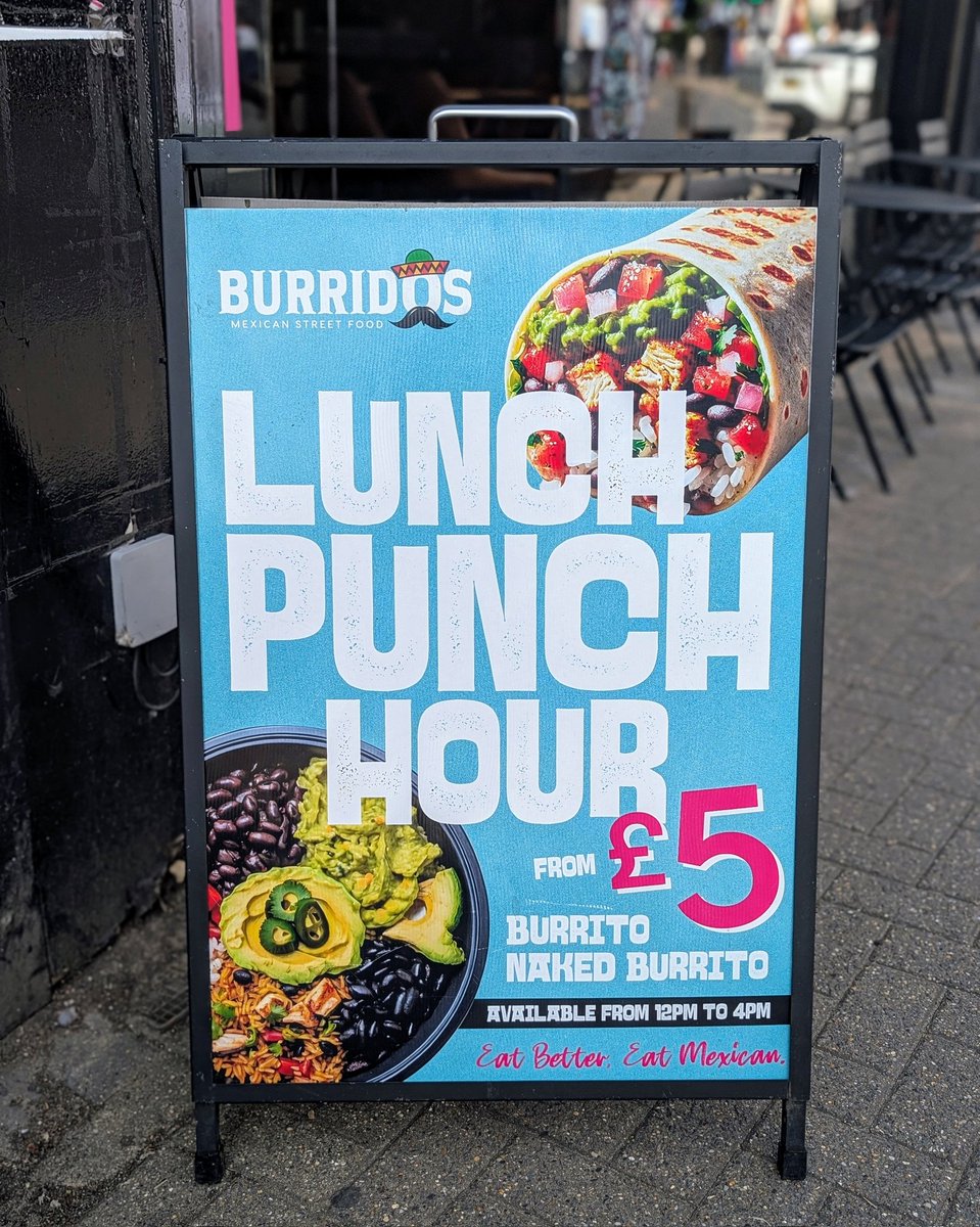 tootingnewsie's tweet image. Burridos at 102 Mitcham Rd in #Tooting is offering Lunch Punch every day, 12pm-4pm!
Choose a classic Burrito, a
Naked Burrito, or a Salad Bowl, from just £5!
Veggie/vegan options, all food is halal.
Ts&Cs apply. Eat-in/takeaway only. burridos.co.uk
#ad #Wandsworth
