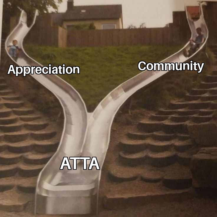 ATTAzSol's tweet photo. appreciation+community; grow together. Community building-building community. #wit #memeing &amp; $Sol
#resplendent #goldendogbone #attameme #attaboy #attatude #grattatude $ATTA ✨️🦴✨️ https://t.co/xQtc9XfUu8