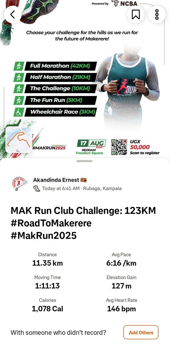 AkandindaErnest's tweet image. On! On! 
To @MakRun_Ug!

#RoadToMakerere
#MakRun2025