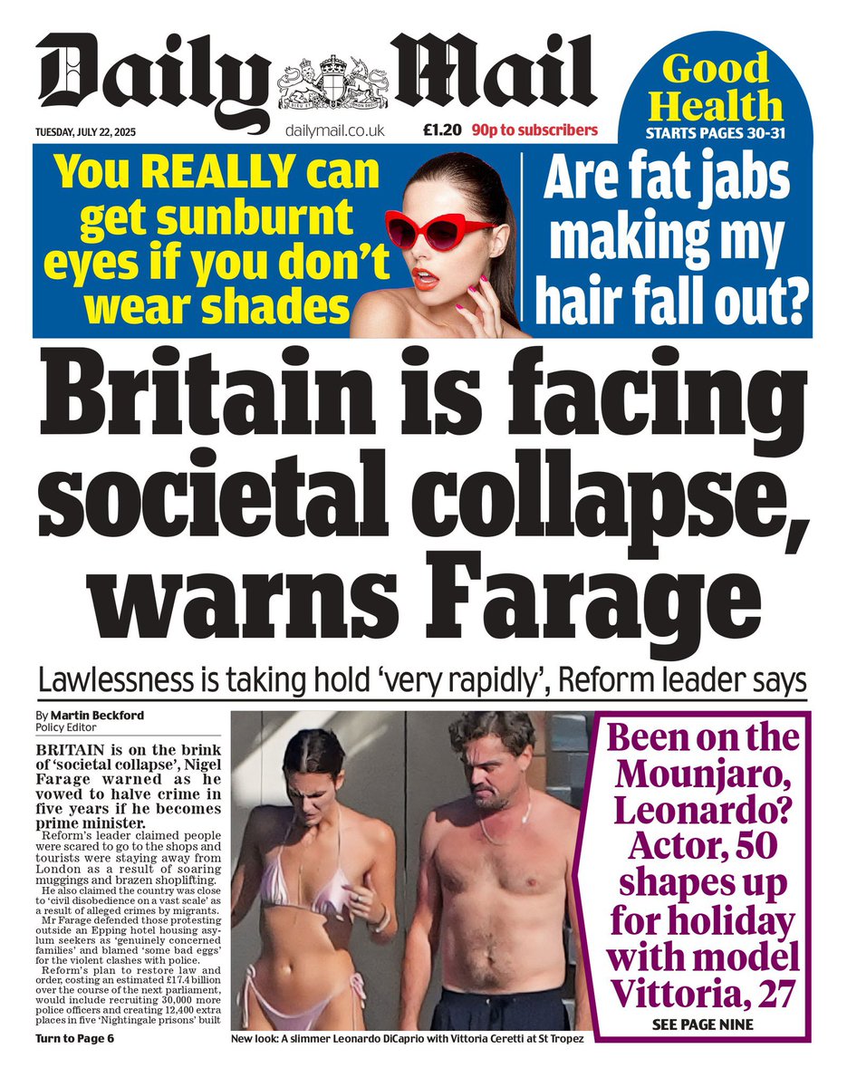 Britain is on the edge of chaos if we don’t get tough on law and order.