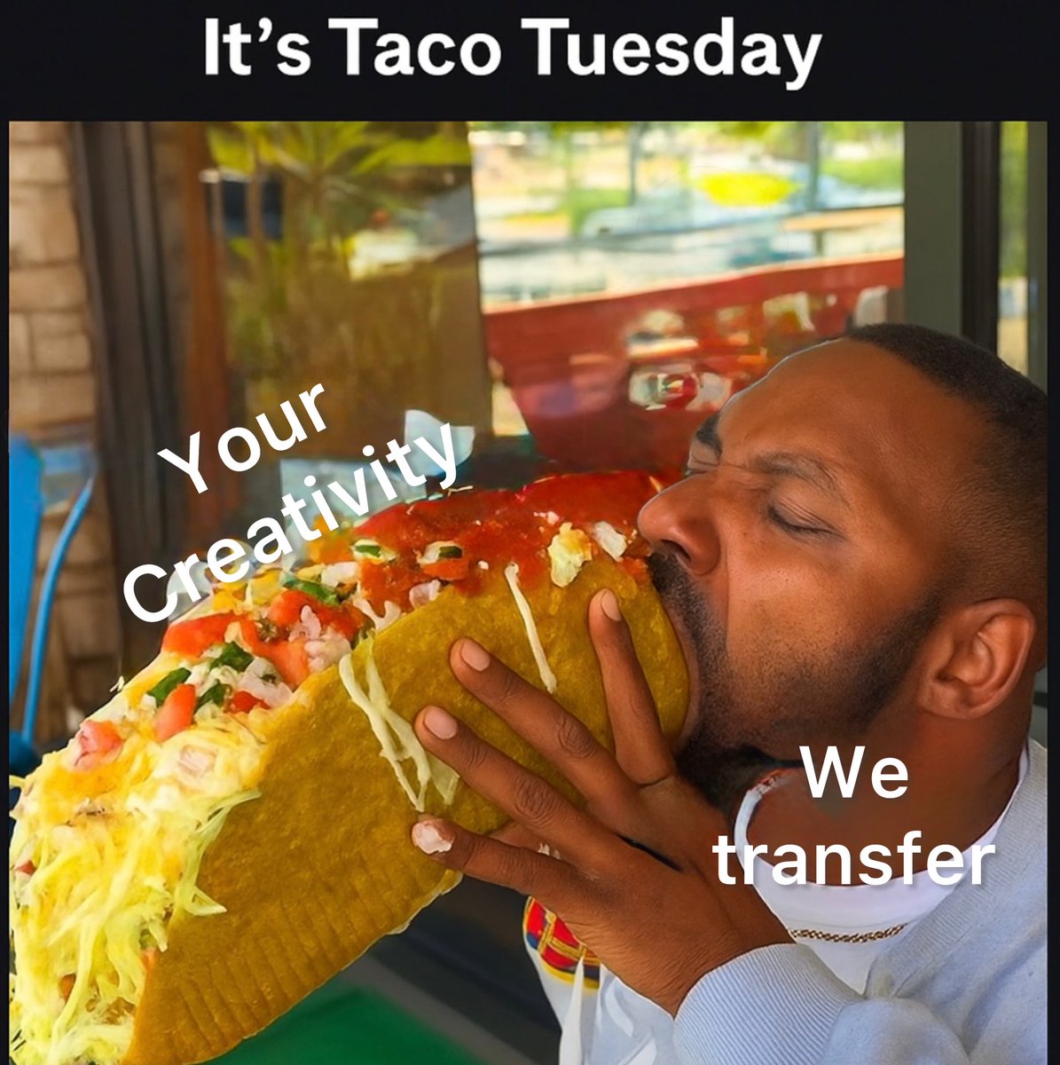 🌮 It is Taco Tuesday, but guess who is eating off your creativity? WeTransfer.

Earlier this year, wetransfer updated their Terms now claiming the right to use your uploaded files to train AI, without asking. No royalties. No permission.

You designed it. You shared it.
Now it