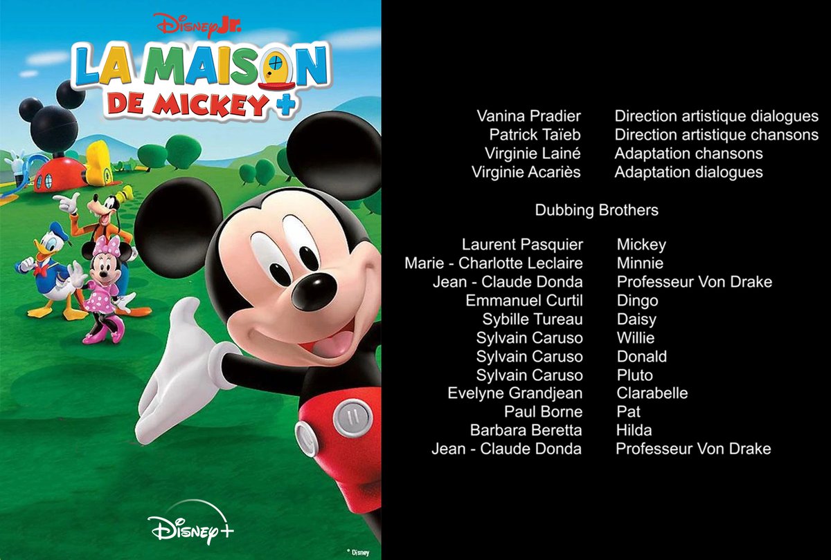 BastienDruker's tweet image. Carton de doublage de "La Maison de Mickey +" (2025) dirigé par Vanina Pradier et Patrick Taïeb pour les chansons
Avec le retour de Laurent Pasquier sur Mickey (hoho) !