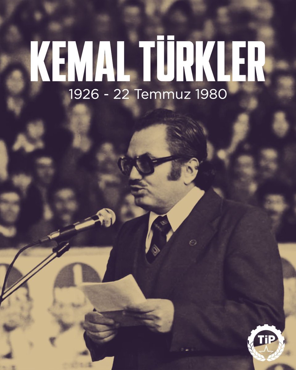 tipgenelmerkez's tweet image. Türkiye İşçi Partisi kurucularından, DİSK Kurucu Genel Başkanı ve işçi önderi Kemal Türkler’i faşist çeteler tarafından katledilişinin yıl dönümünde saygıyla anıyoruz.
Yükselttiği mücadele bayrağını zafere taşıyacağız.