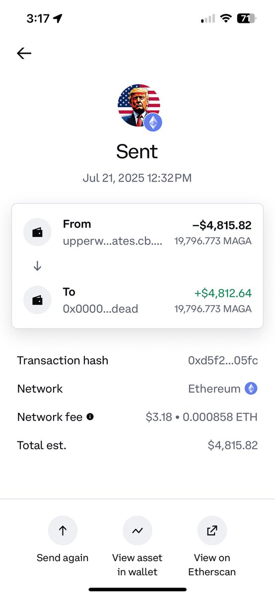 They wiped out my whole wallet today. Of the #magamemecoin