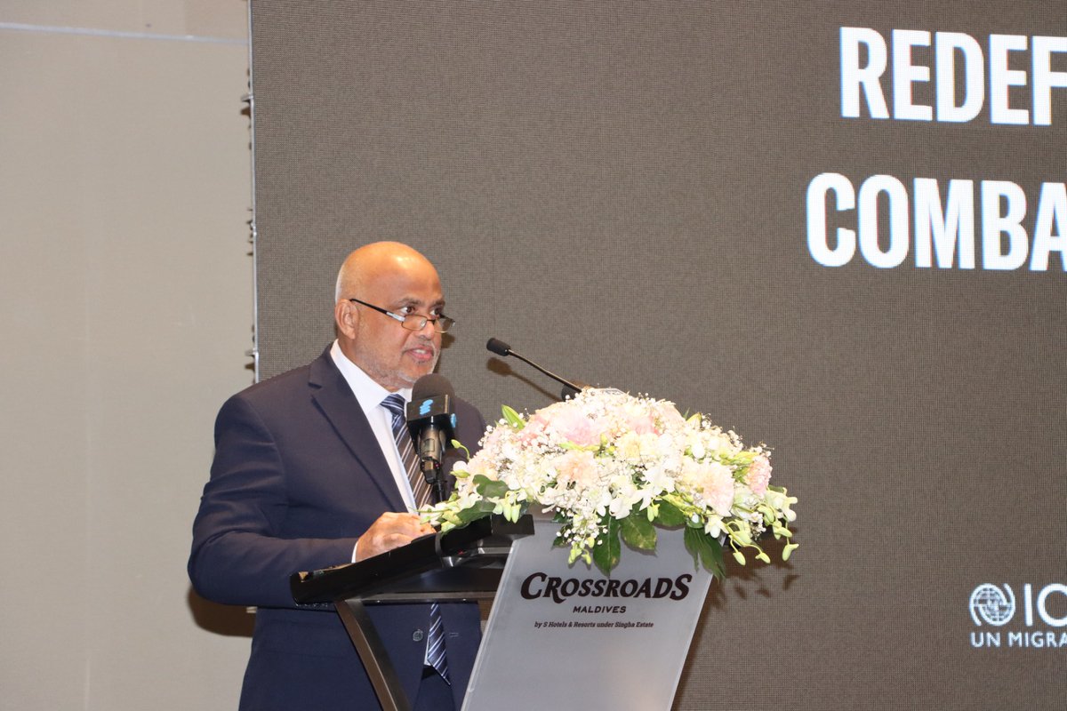 HomeMinistrymv's tweet image. A 2 day convergence organized by the Anti-Trafficking in Persons Office commenced today. The opening ceremony was graced by the Minister of Higher Education, Labor and Skills Development, Dr. Ali Haider Ahmed, as the Chief Guest.
In his address he emphasized the importance of…