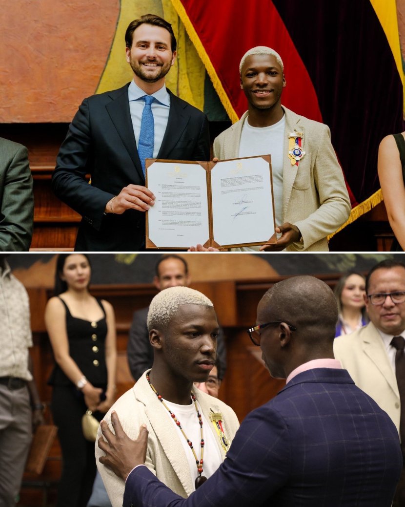 Olasport_'s tweet image. A proud day for Moisés Caicedo — honoured by the Ecuadorian Parliament for his sporting achievements. ✨