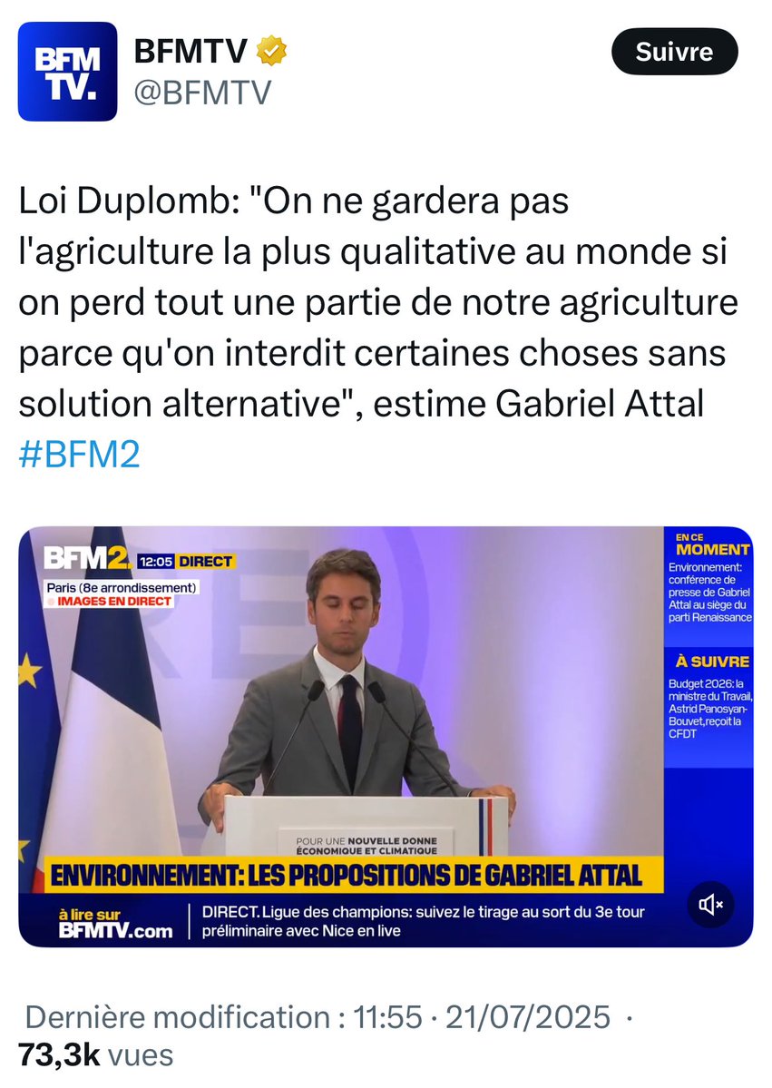 PanettonePazzo's tweet image. « Sans solution alternative »
-A voté pour la baisse des aides au bio
-A voté pour la prolongation du glyphosate
-À voté pour le CETA et le Mercosur