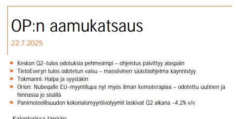 Tiistain Aamukatsaus: <a href="/OP_Ryhma/">OP</a> <a href="/OPsijoittaminen/">OPxSijoittaminen</a>
#sijoittaminen #säästäminen